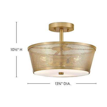 Cash Semi Flush Mount Ceiling Light - line drawing.