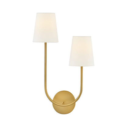 Cora Wall Light in Lacquered Brass (Left).