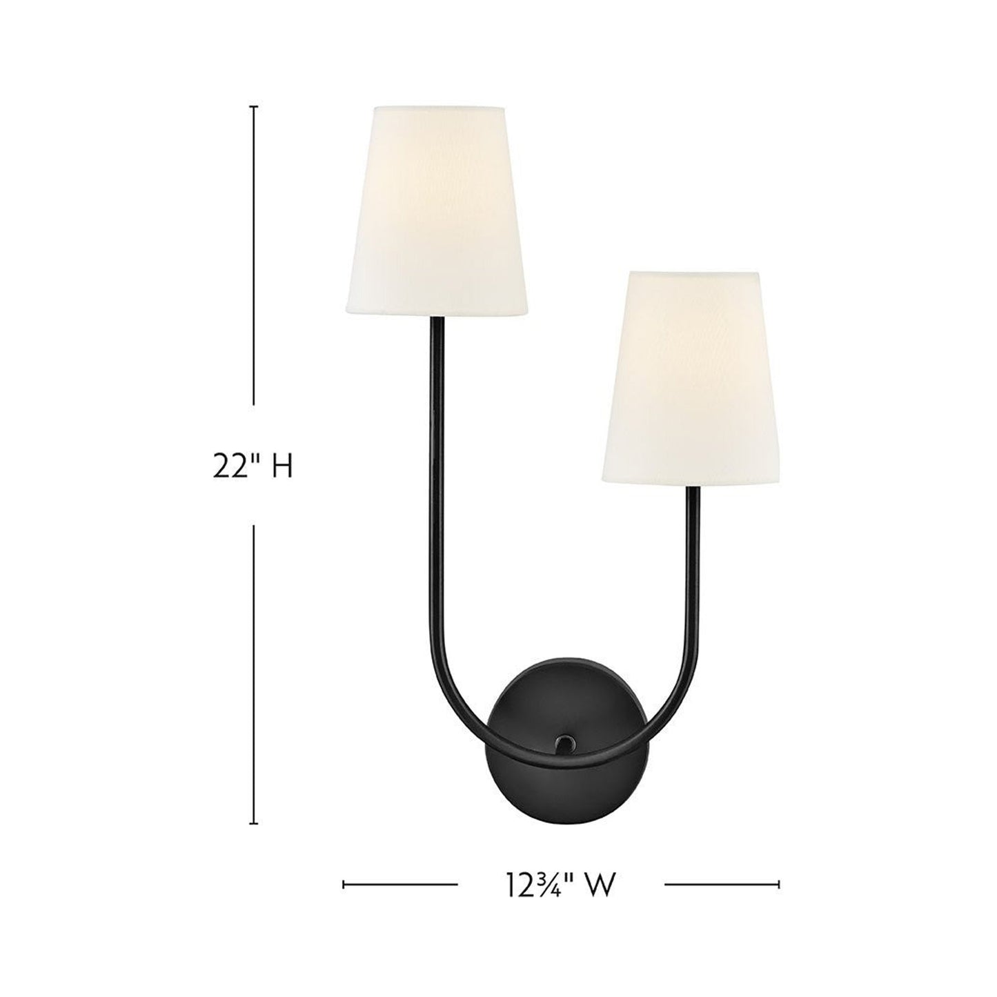 Cora Wall Light - line drawing.