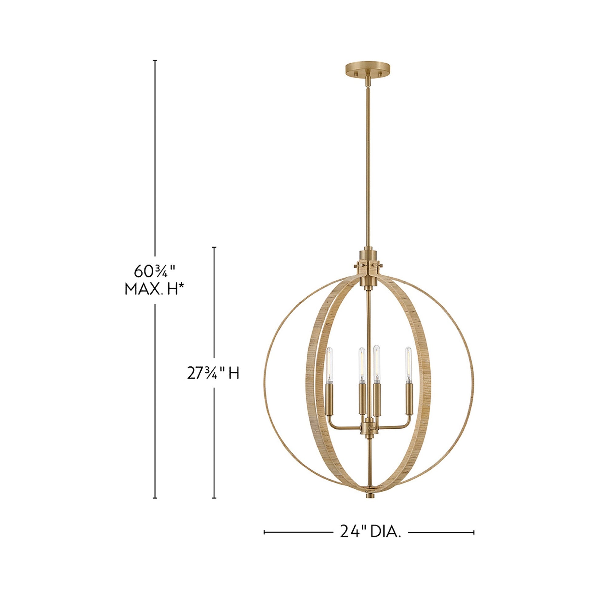 Fallon Chandelier - line drawing.