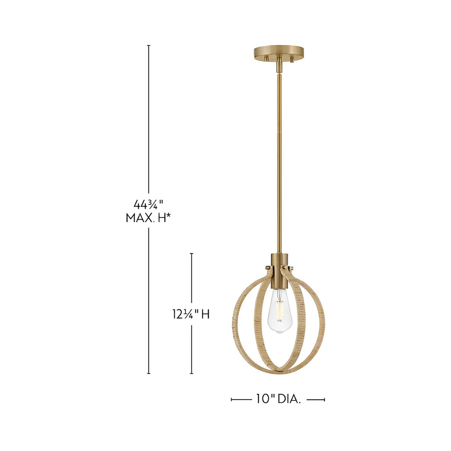 Fallon Pendant Light - line drawing.