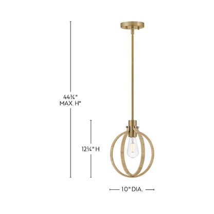 Fallon Pendant Light - line drawing.