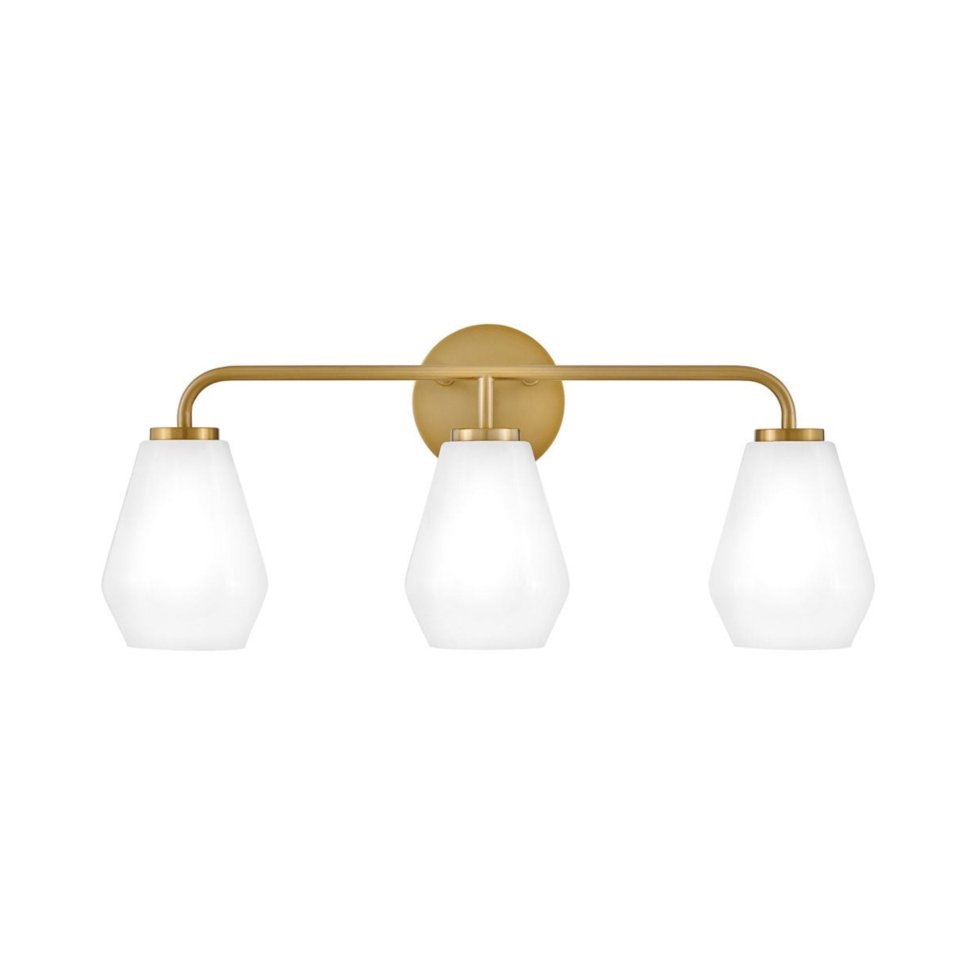 Gio Bath Vanity Light in Lacquered Brass (3-Light).
