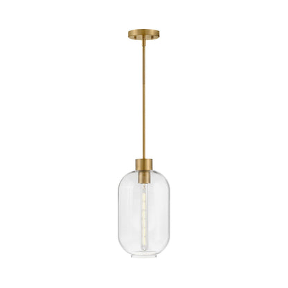 Greer Pendant Light in Lacquered Brass.