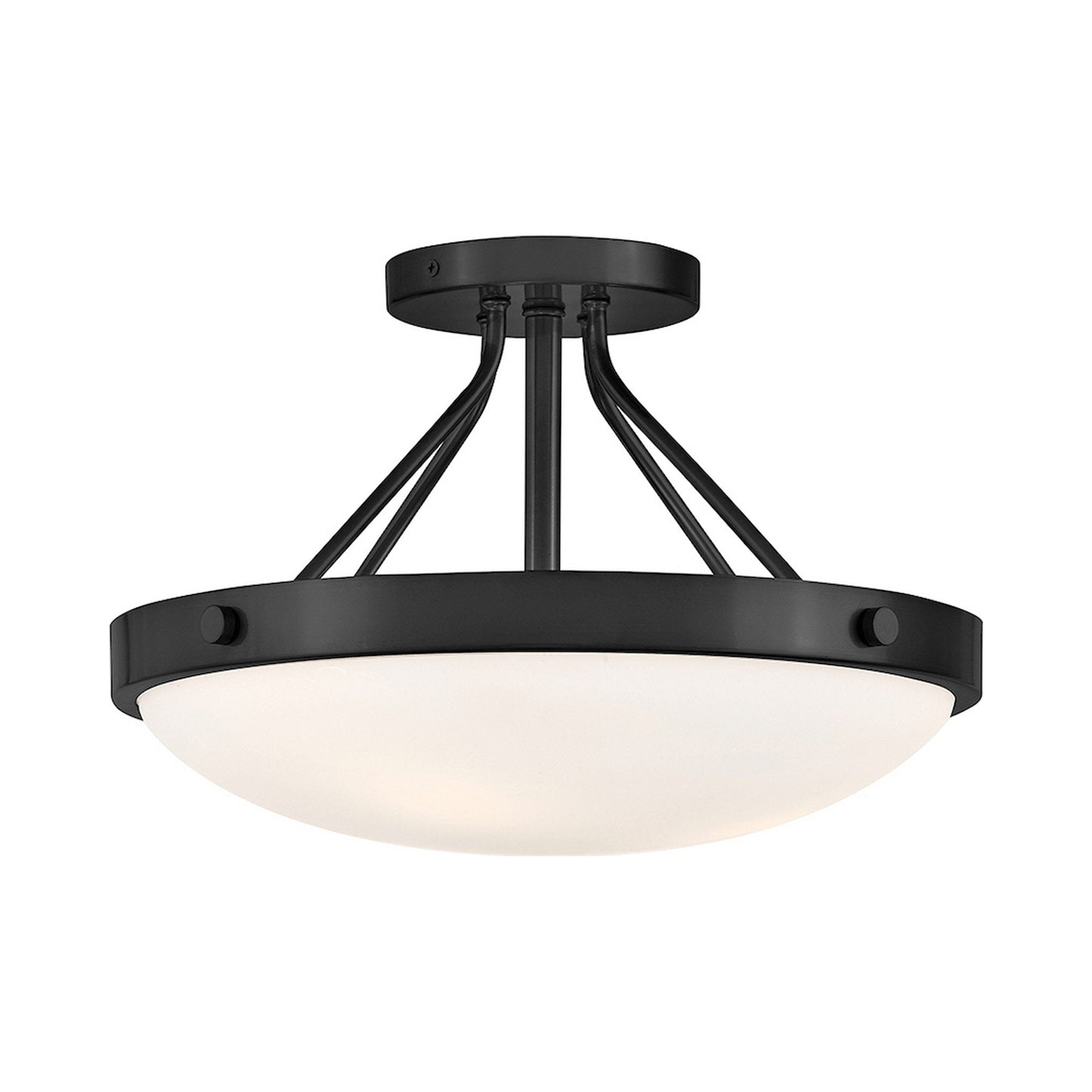 Gus Semi Flush Mount Ceiling Light in Black.