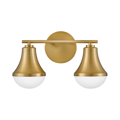 Haddie Bath Vanity Light in Lacquered Brass (2-Light).