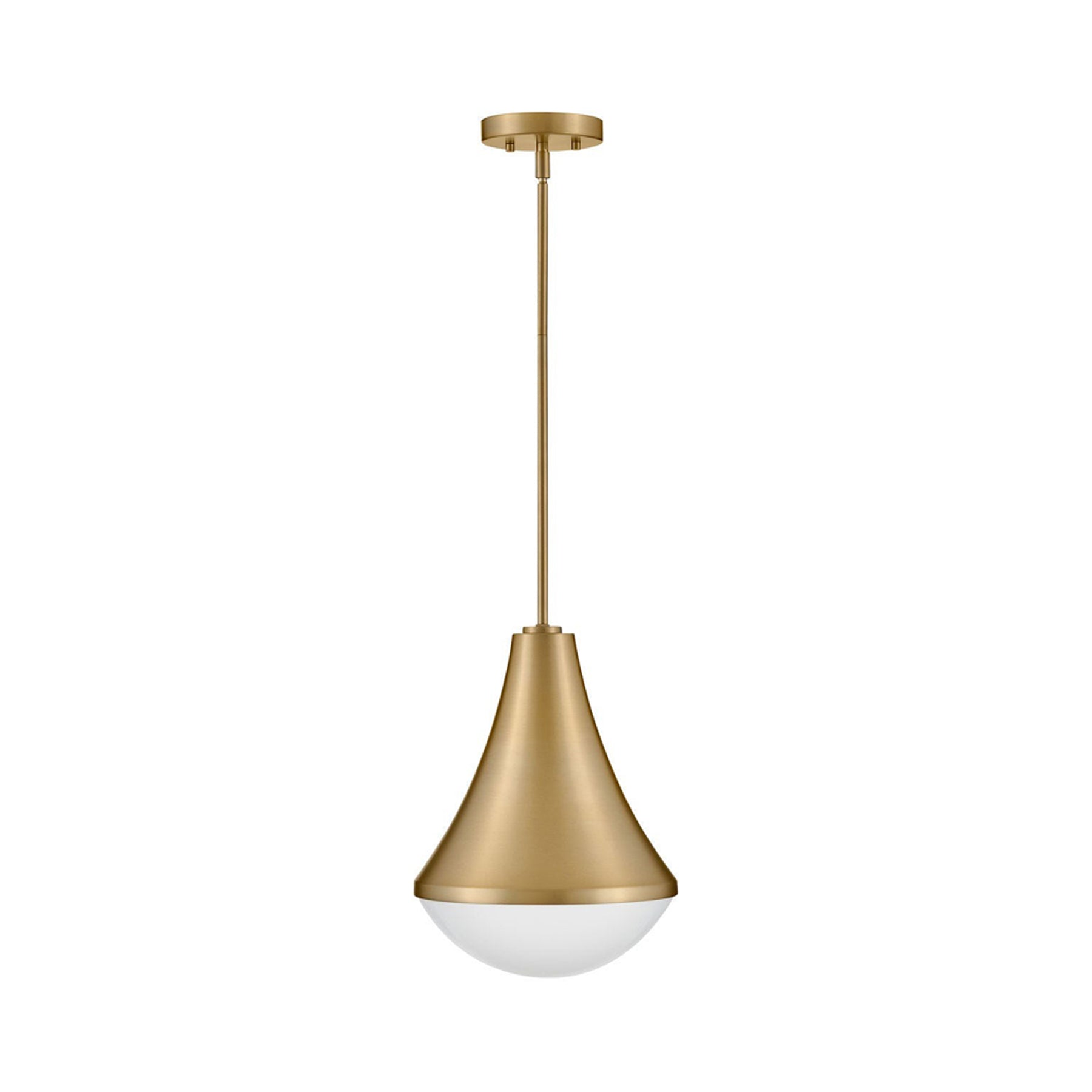 Haddie Pendant Light in Lacquered Brass.