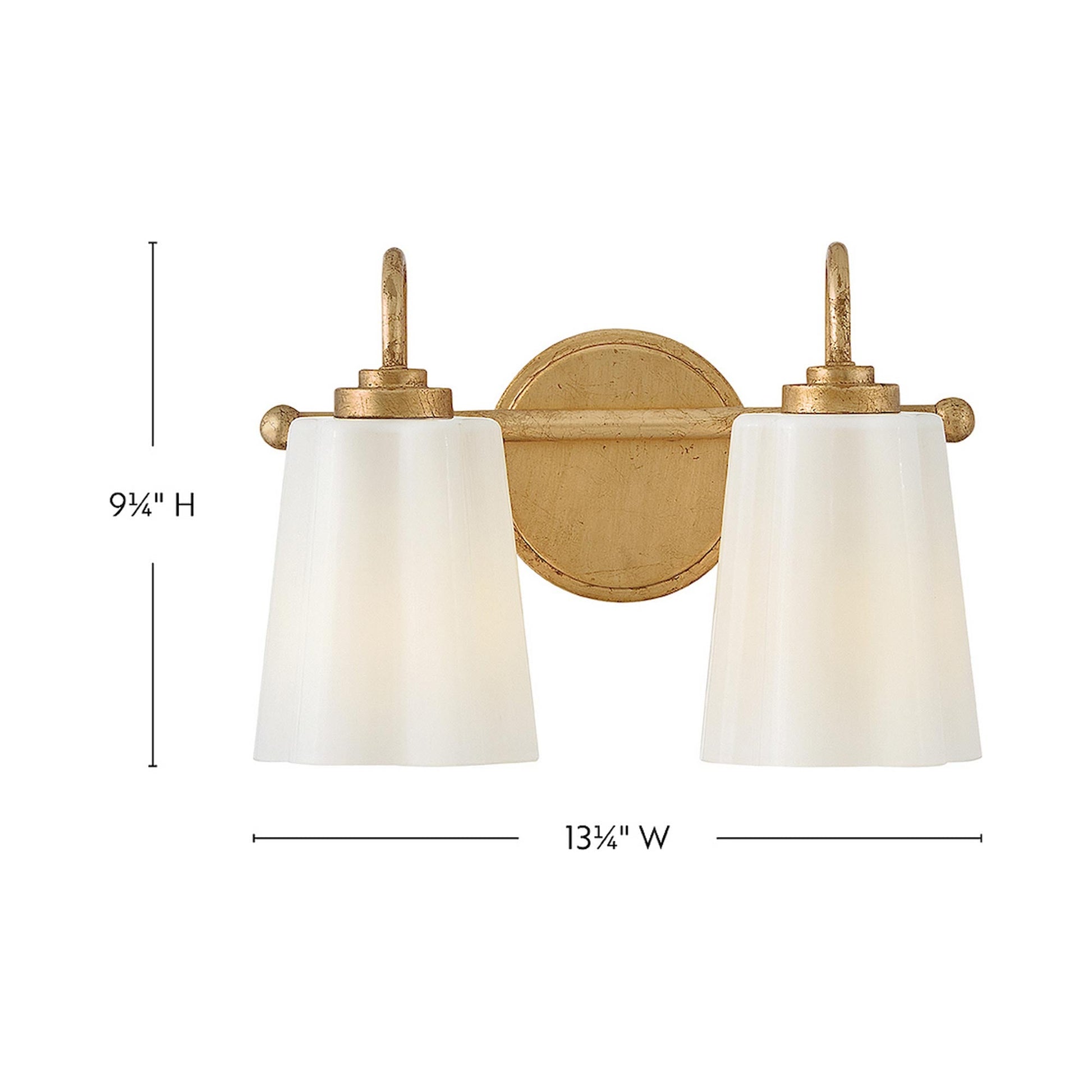 Honey Bath Vanity Light - line drawing.