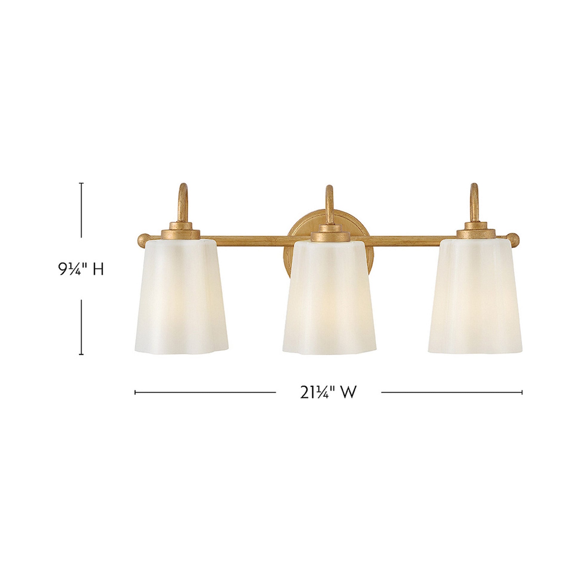 Honey Bath Vanity Light - line drawing.