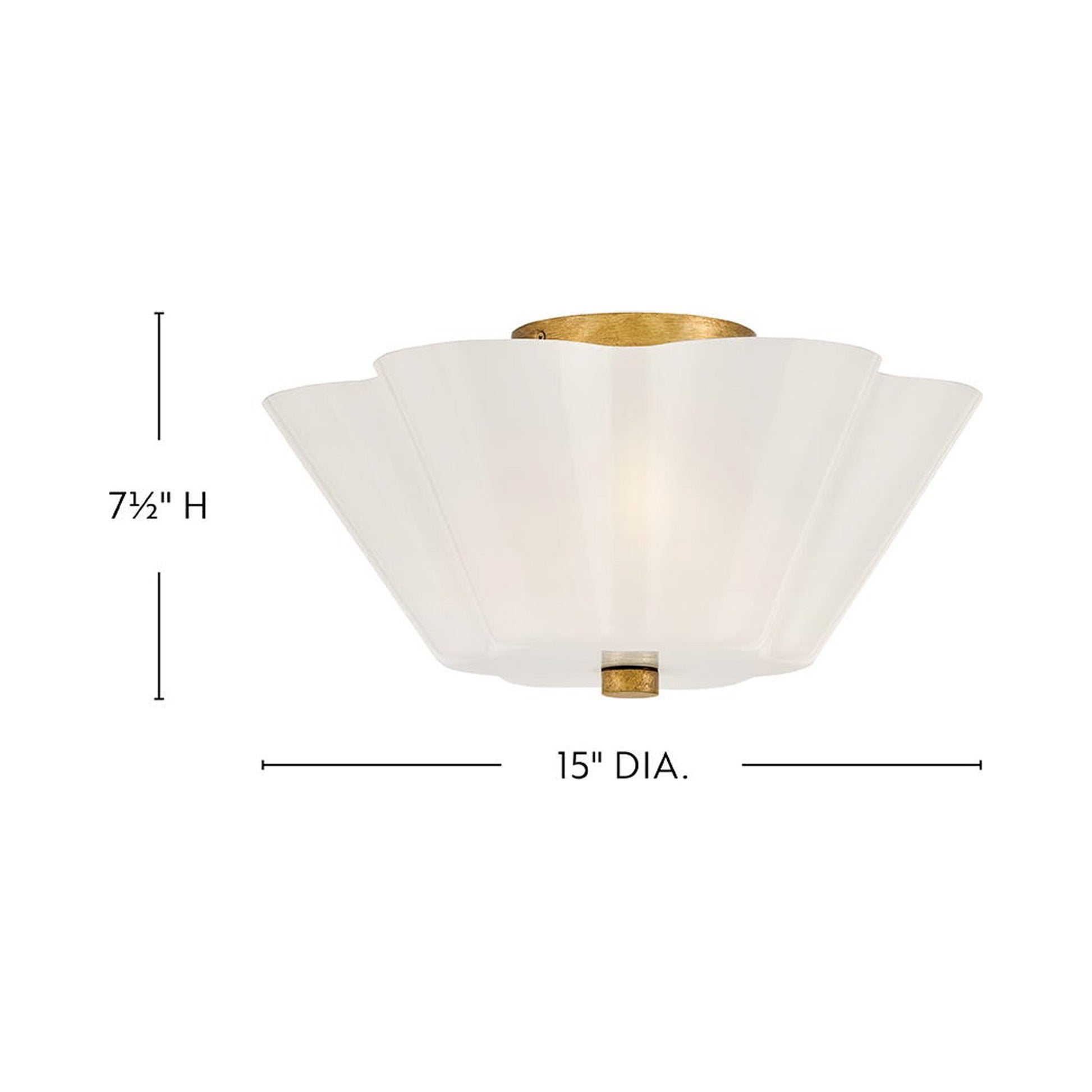 Honey Semi Flush Mount Ceiling Light - line drawing.