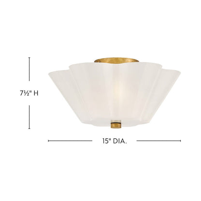 Honey Semi Flush Mount Ceiling Light - line drawing.