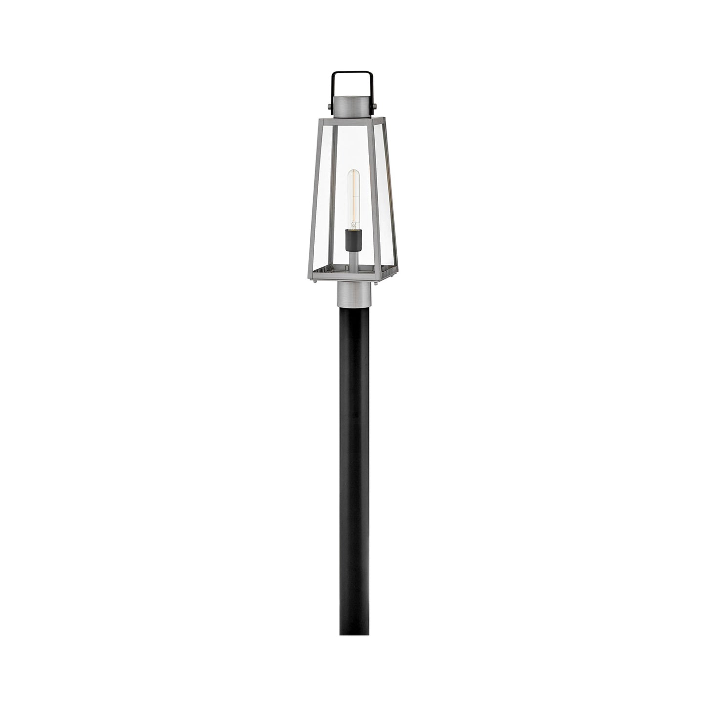 Hugh Outdoor Post Light in Antique Brushed Aluminum.