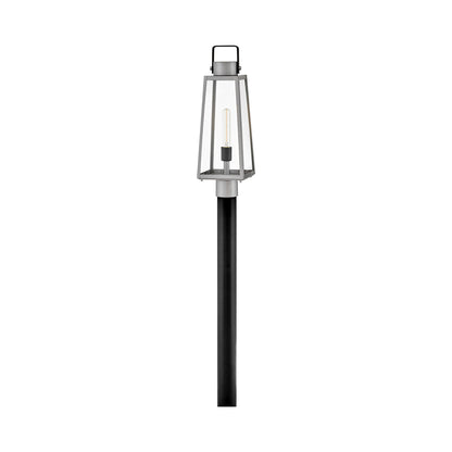 Hugh Outdoor Post Light in Antique Brushed Aluminum.