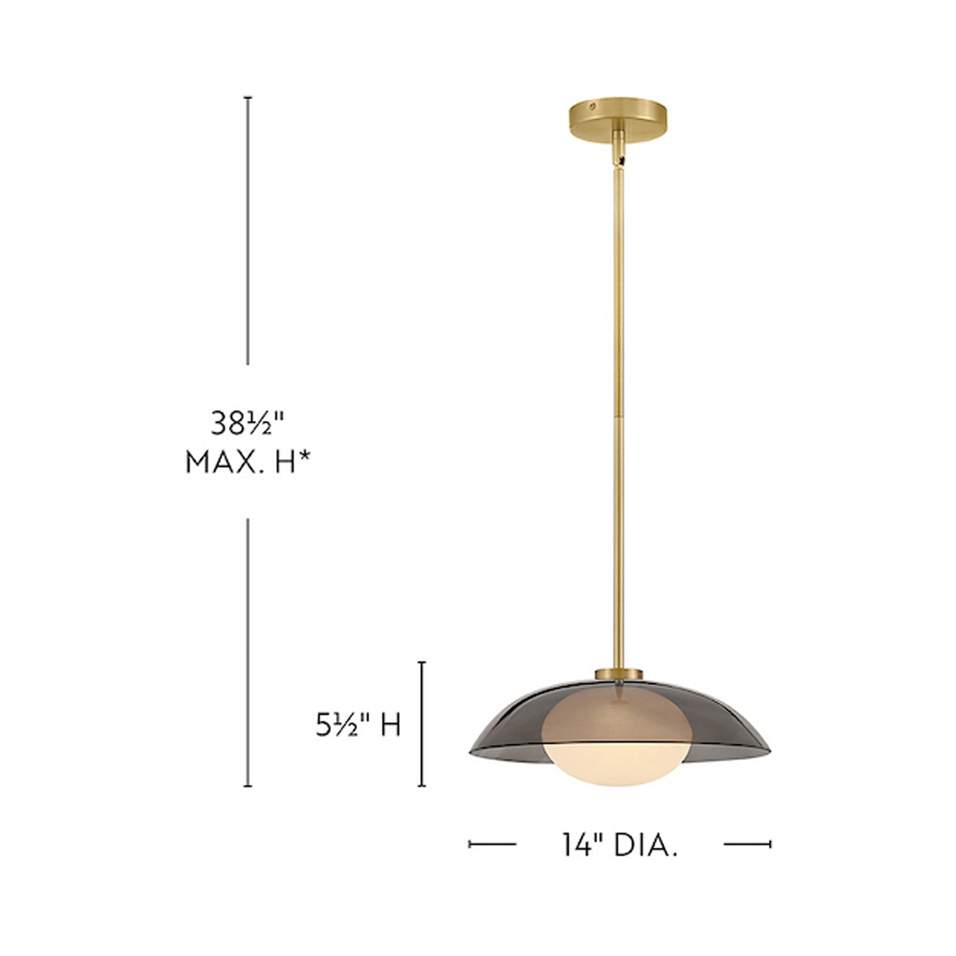 Jace LED Pendant Light - line drawing.