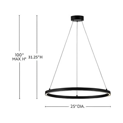 Kenna LED Chandelier - line drawing.