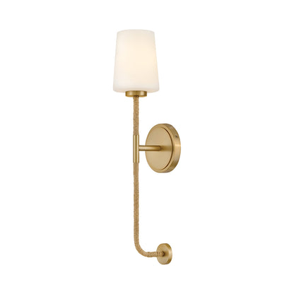 Kline Bath Wall Light in Lacquered Brass/Natural (Large).