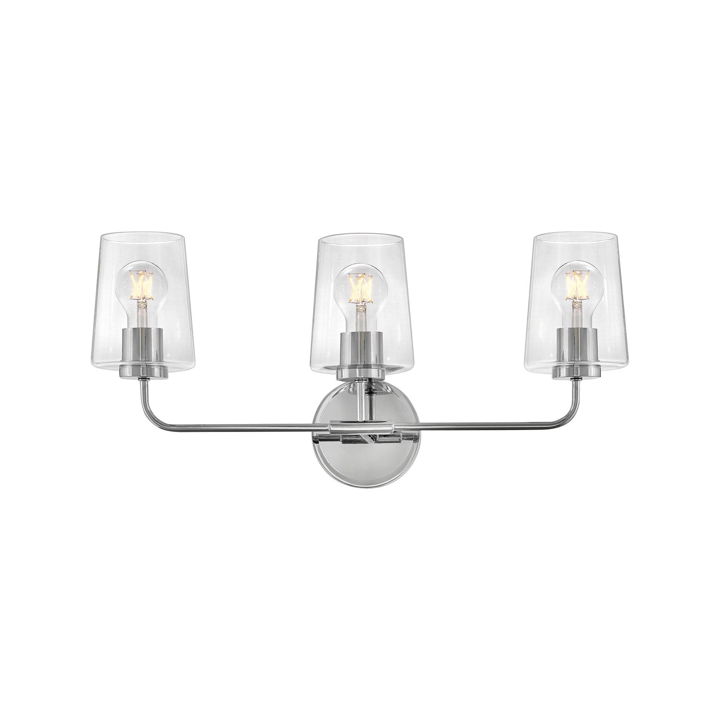 Kline Vanity Wall Light in Chrome/Clear (3-Light).
