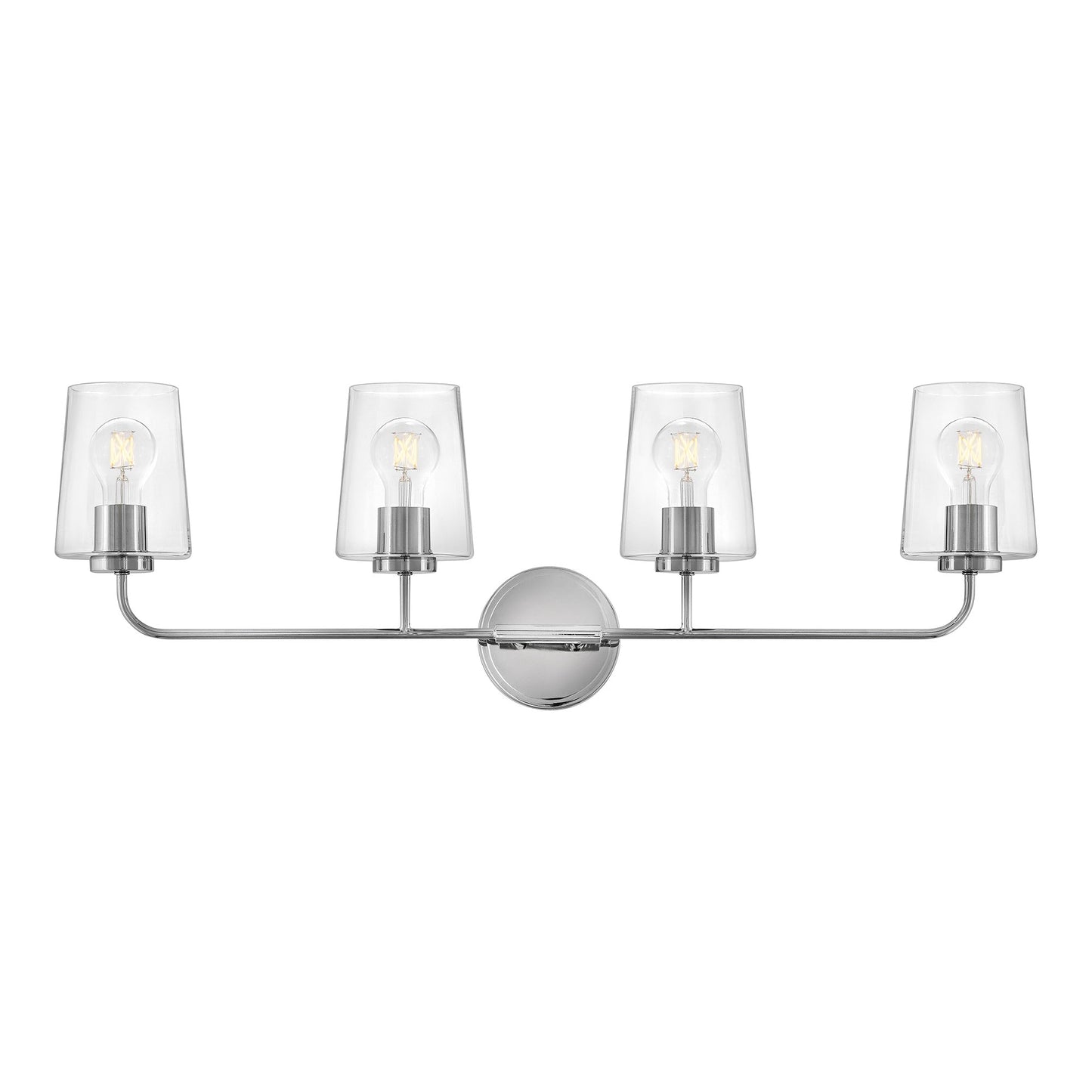 Kline Vanity Wall Light in Chrome/Clear (4-Light).