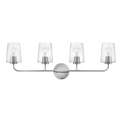 Kline Vanity Wall Light in Chrome/Clear (4-Light).