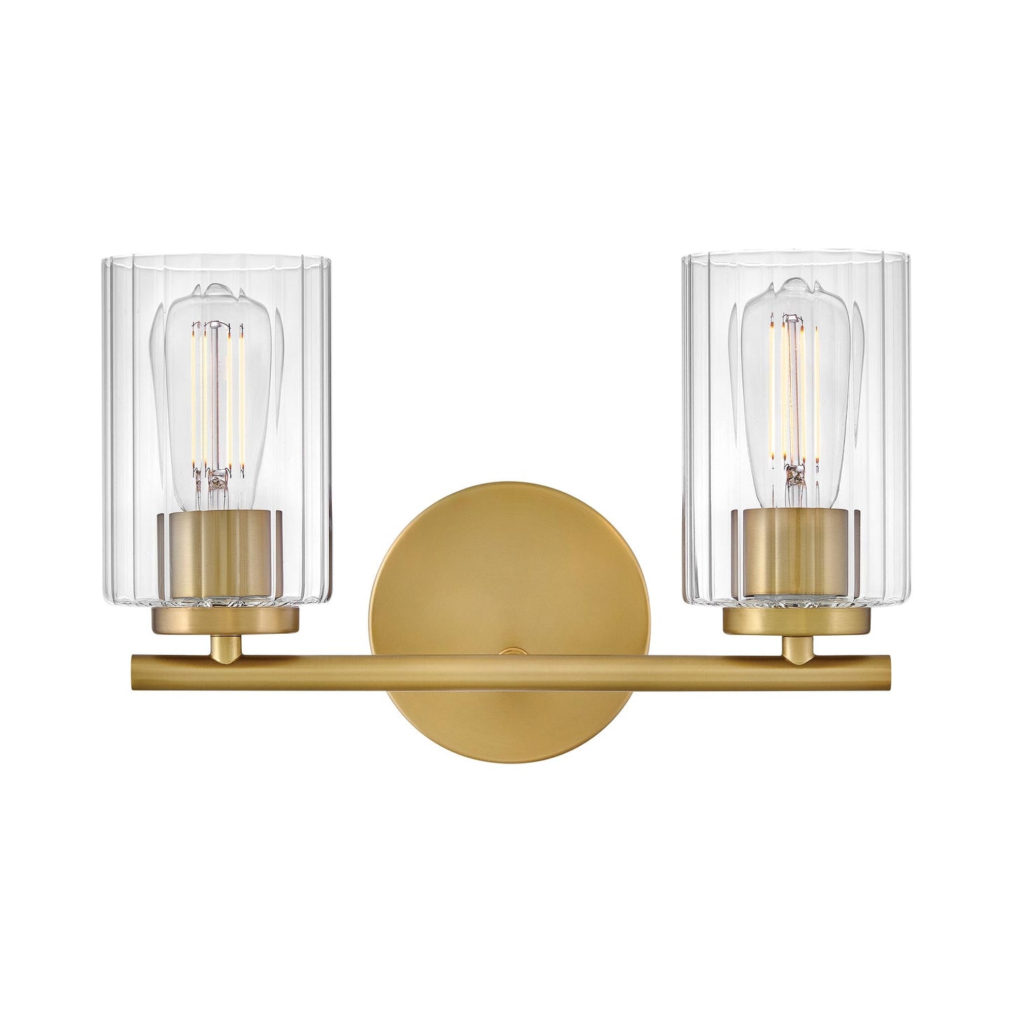 Leta Bath Vanity Light in Lacquered Brass (2-Light).