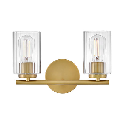Leta Bath Vanity Light in Lacquered Brass (2-Light).