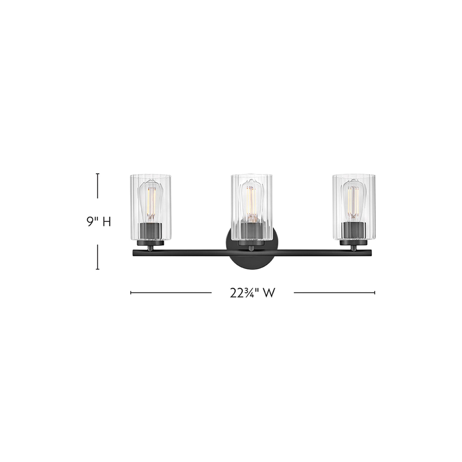 Leta Bath Vanity Light - line drawing.