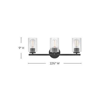 Leta Bath Vanity Light - line drawing.