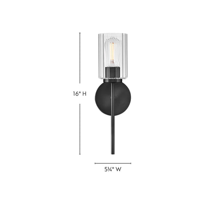 Leta Bath Wall Light - line drawing.