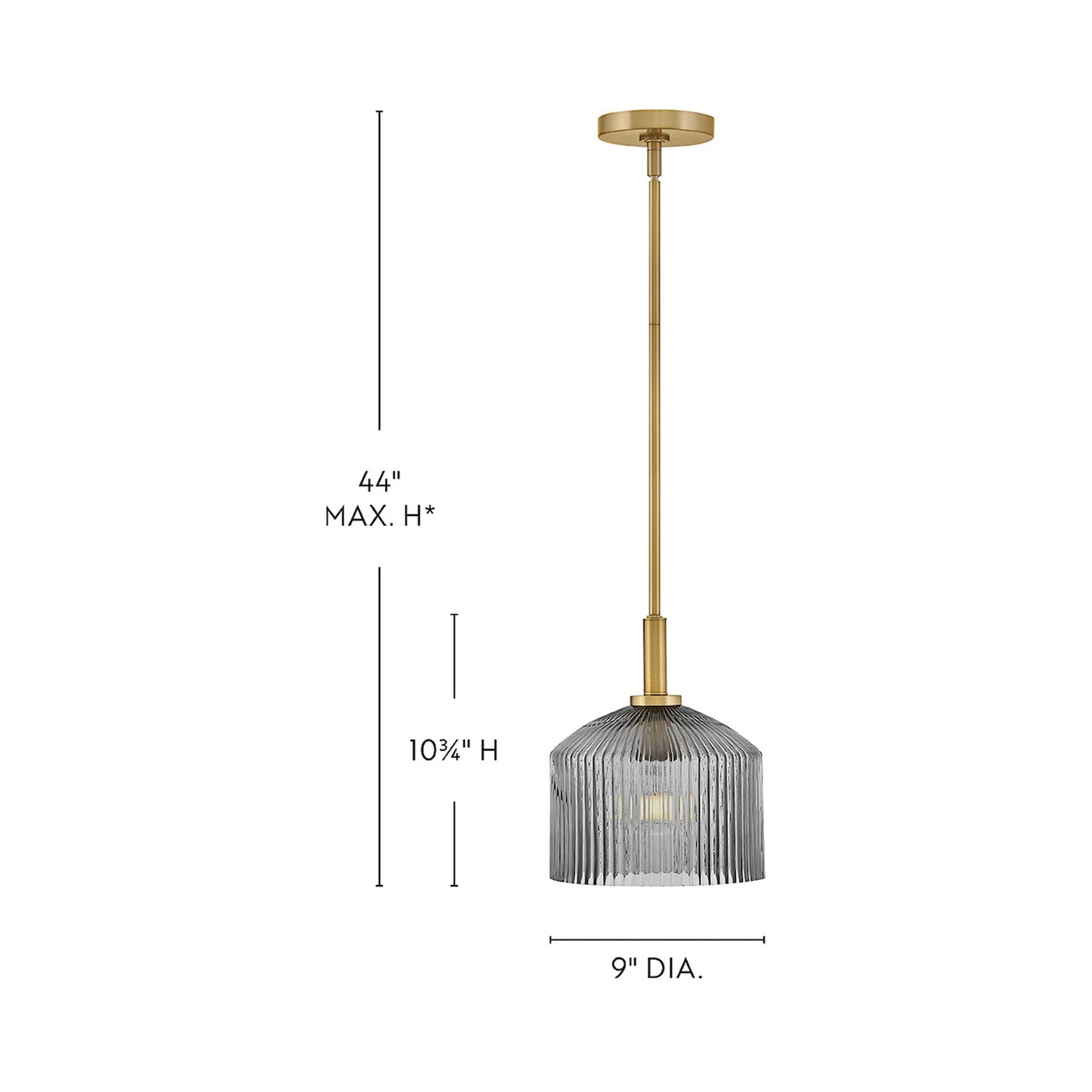 Lisette Pendant Light - line drawing.