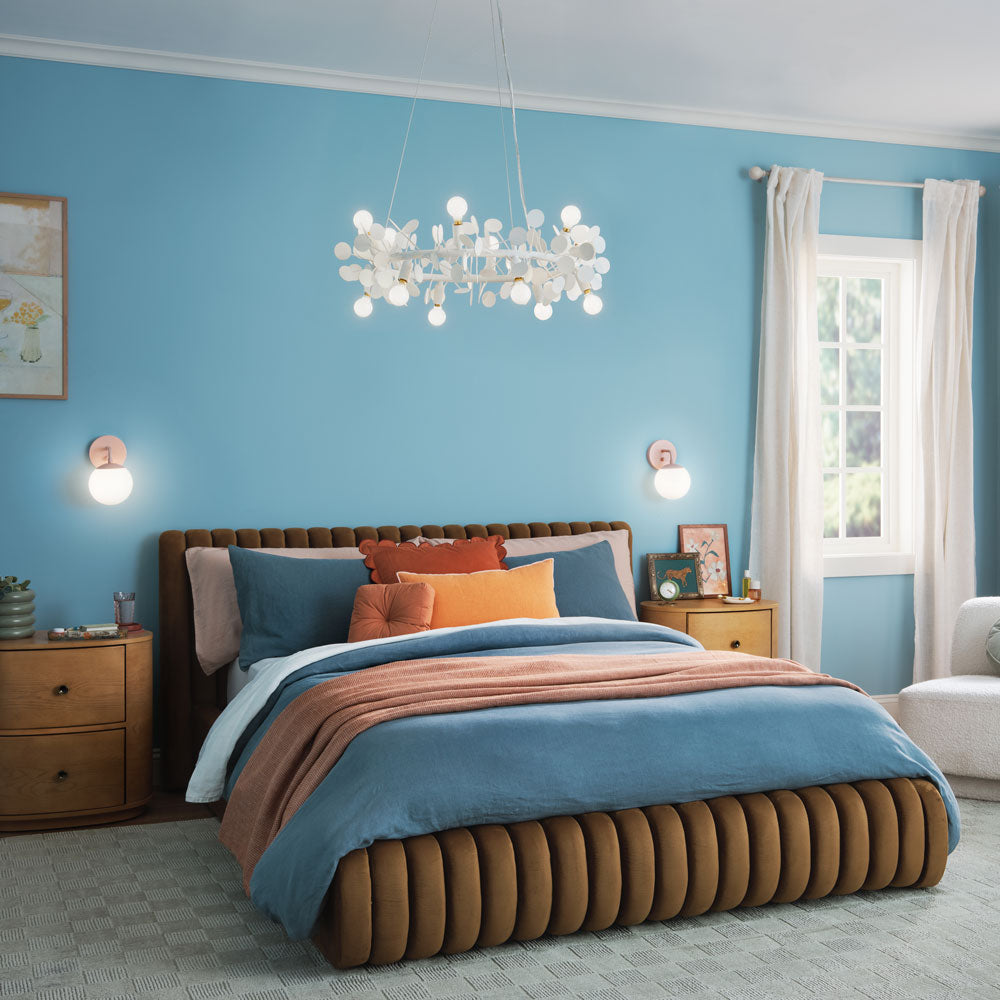 Lolli Chandelier in bedroom.