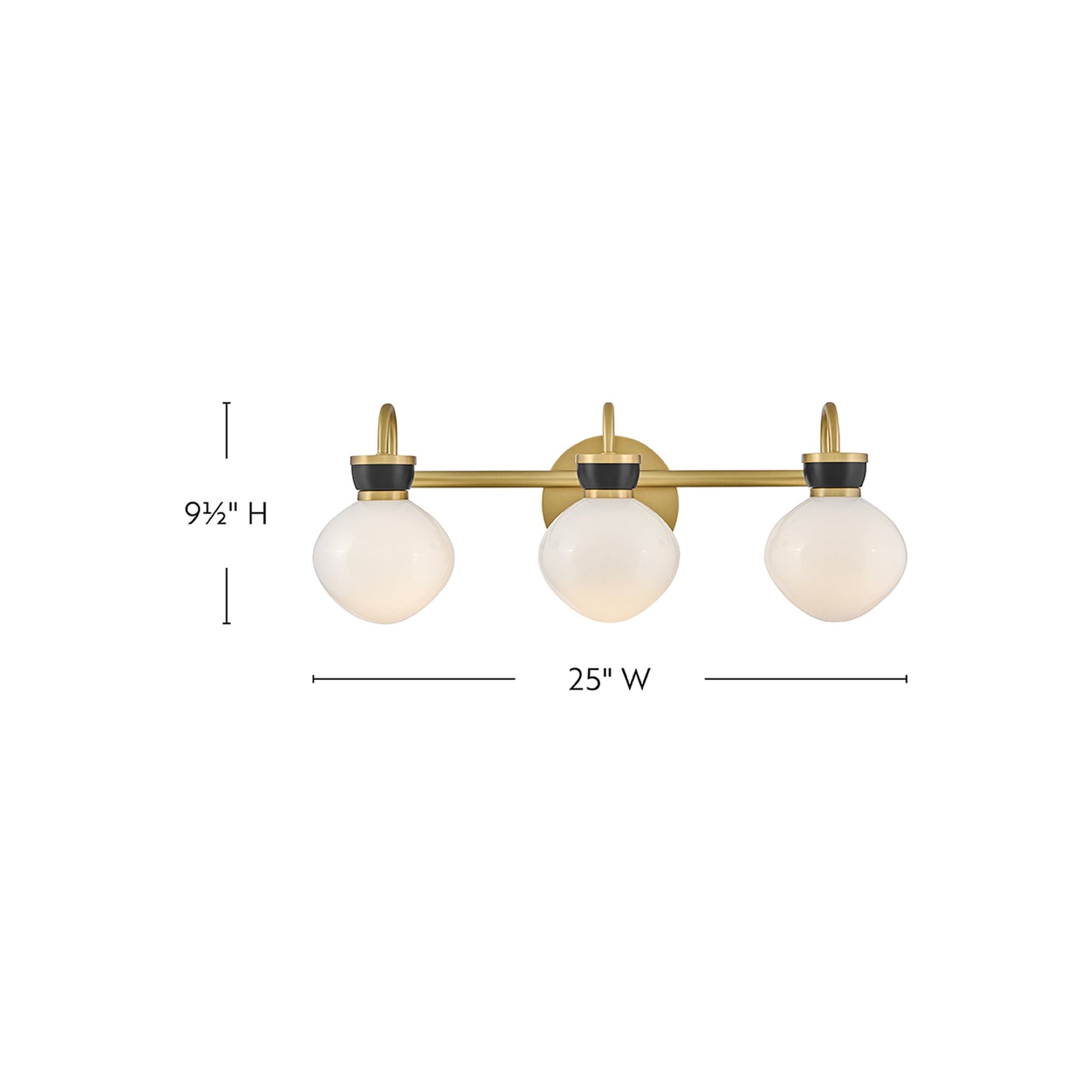 Lucy Bath Vanity Light - line drawing.