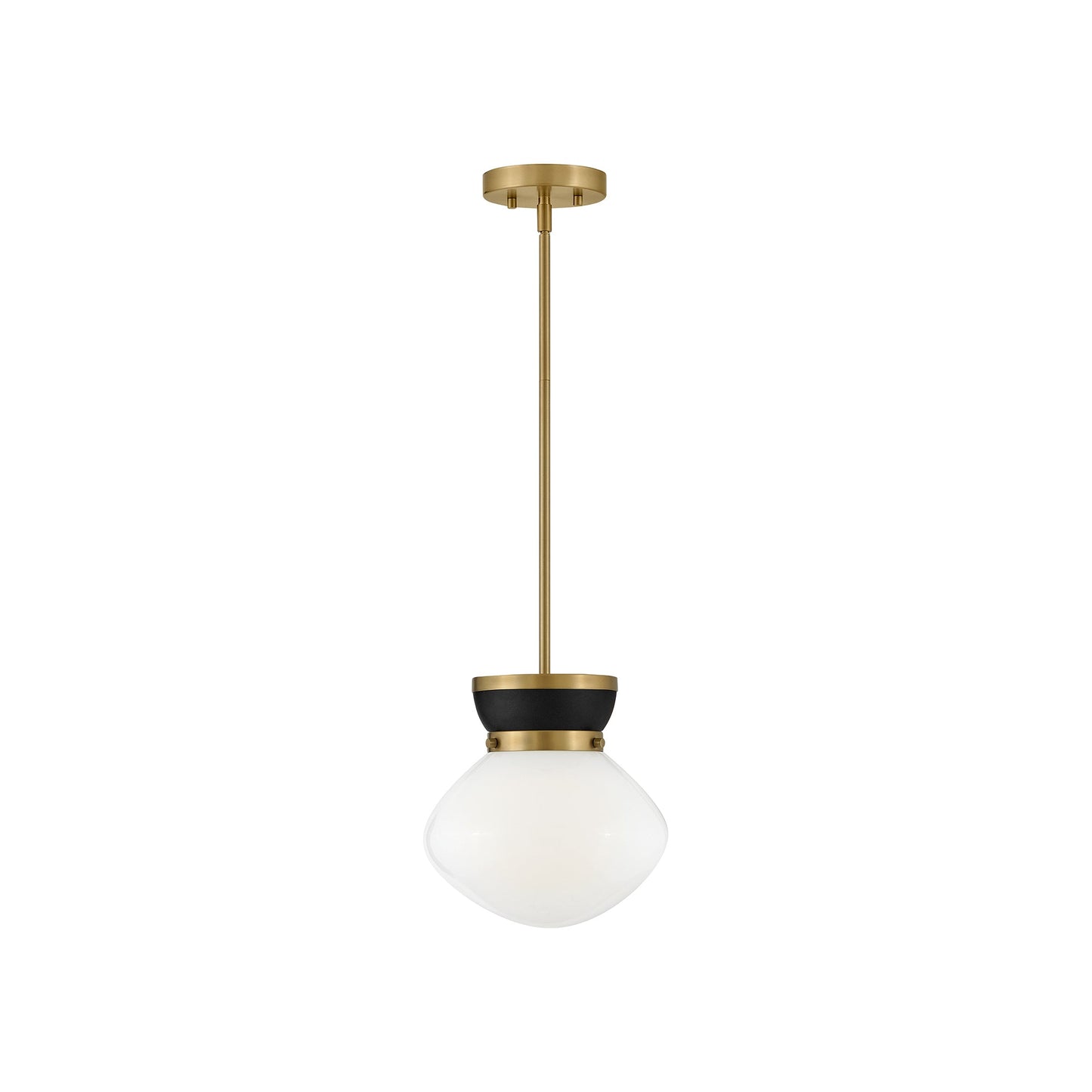 Lucy Pendant Light in Black/Lacquered Brass (10-Inch).