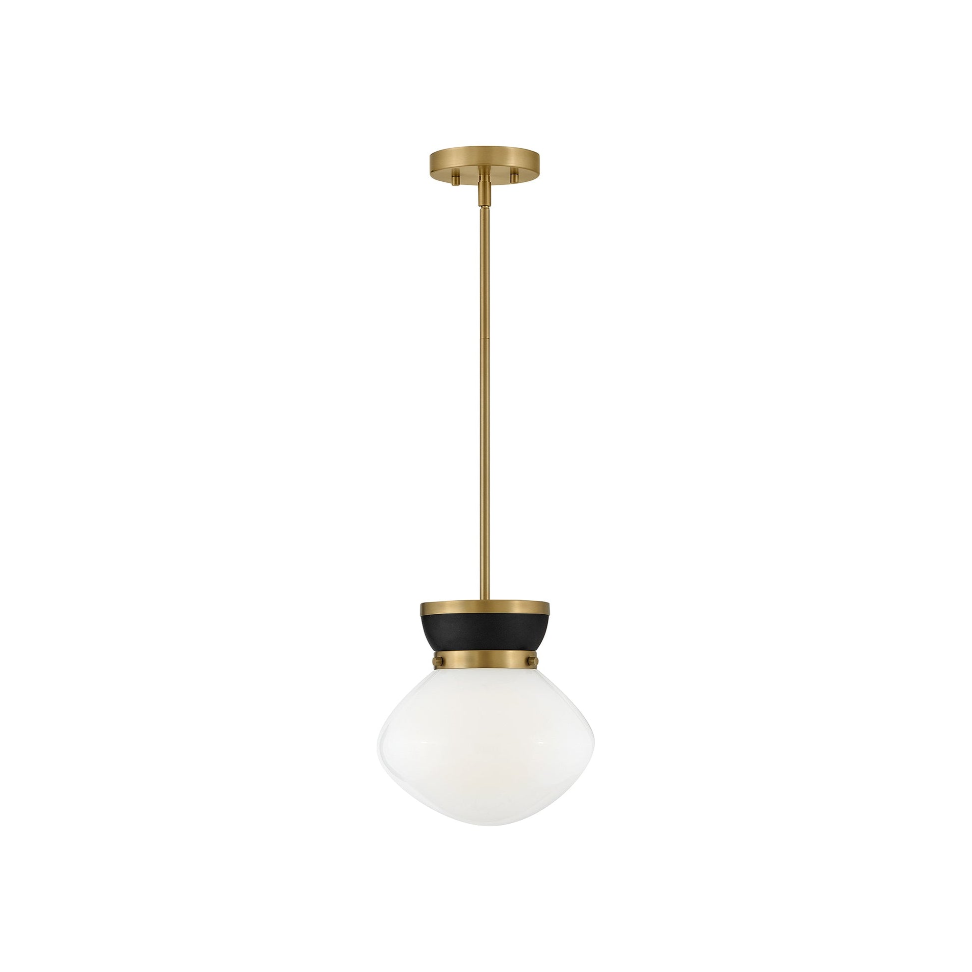 Lucy Pendant Light in Black/Lacquered Brass (10-Inch).