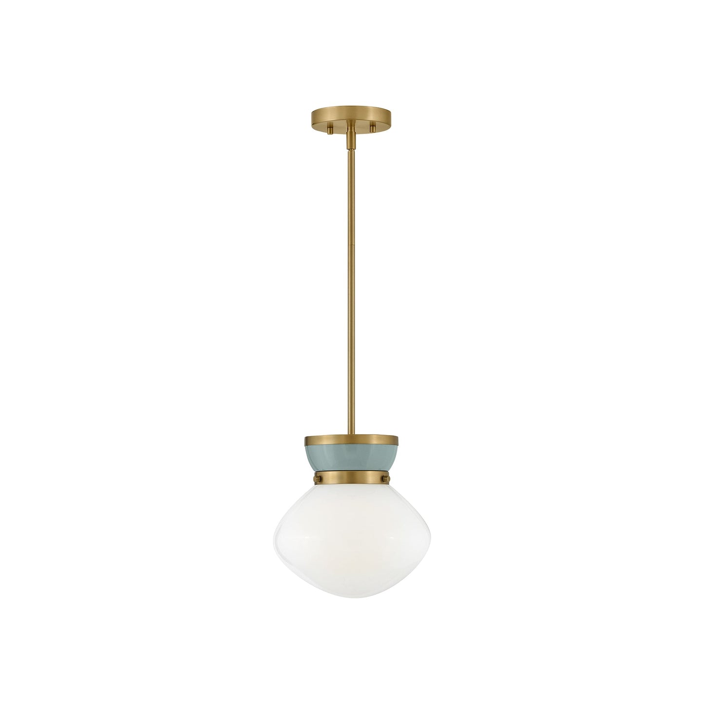 Lucy Pendant Light in Lacquered Brass/Seafoam (10-Inch).