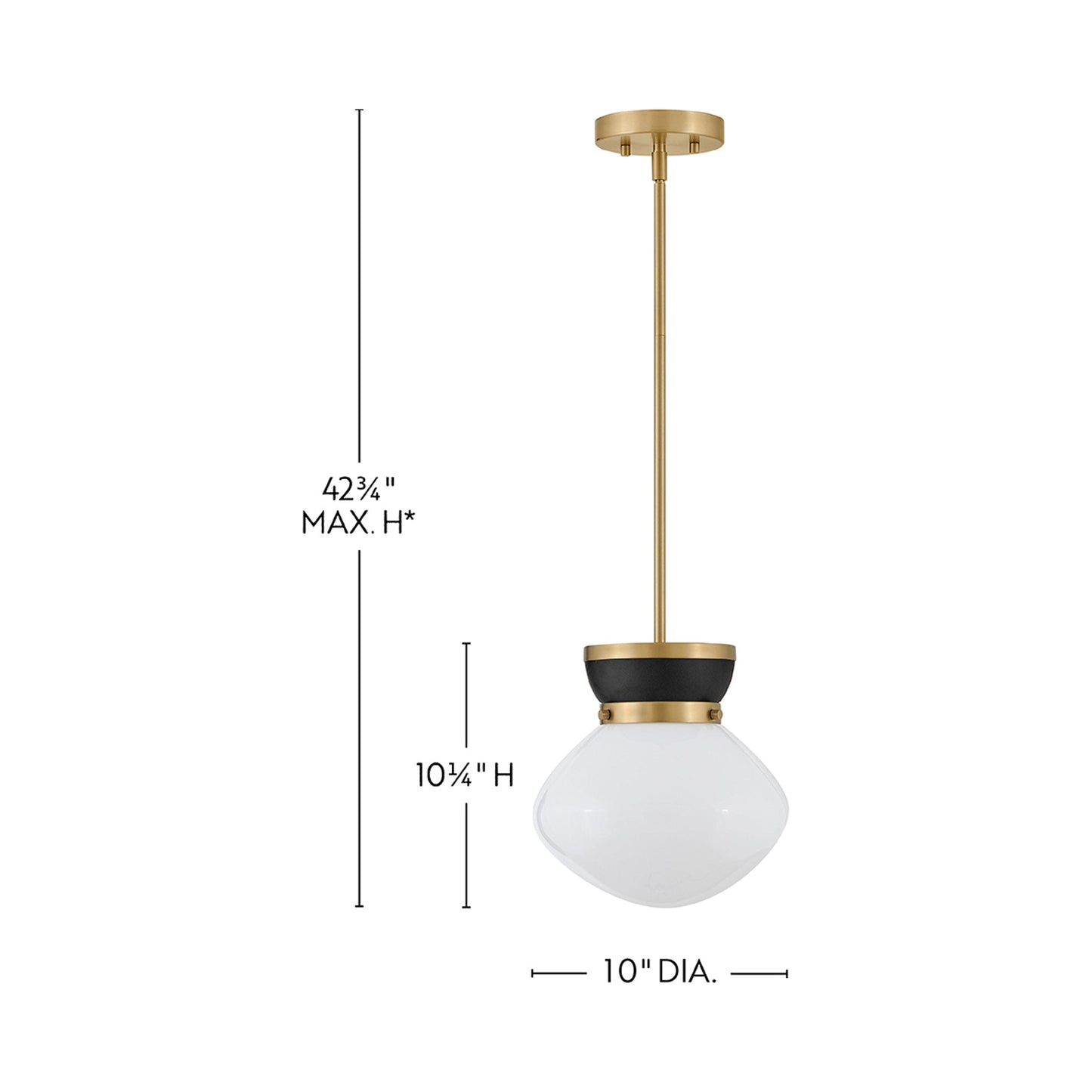 Lucy Pendant Light - line drawing.