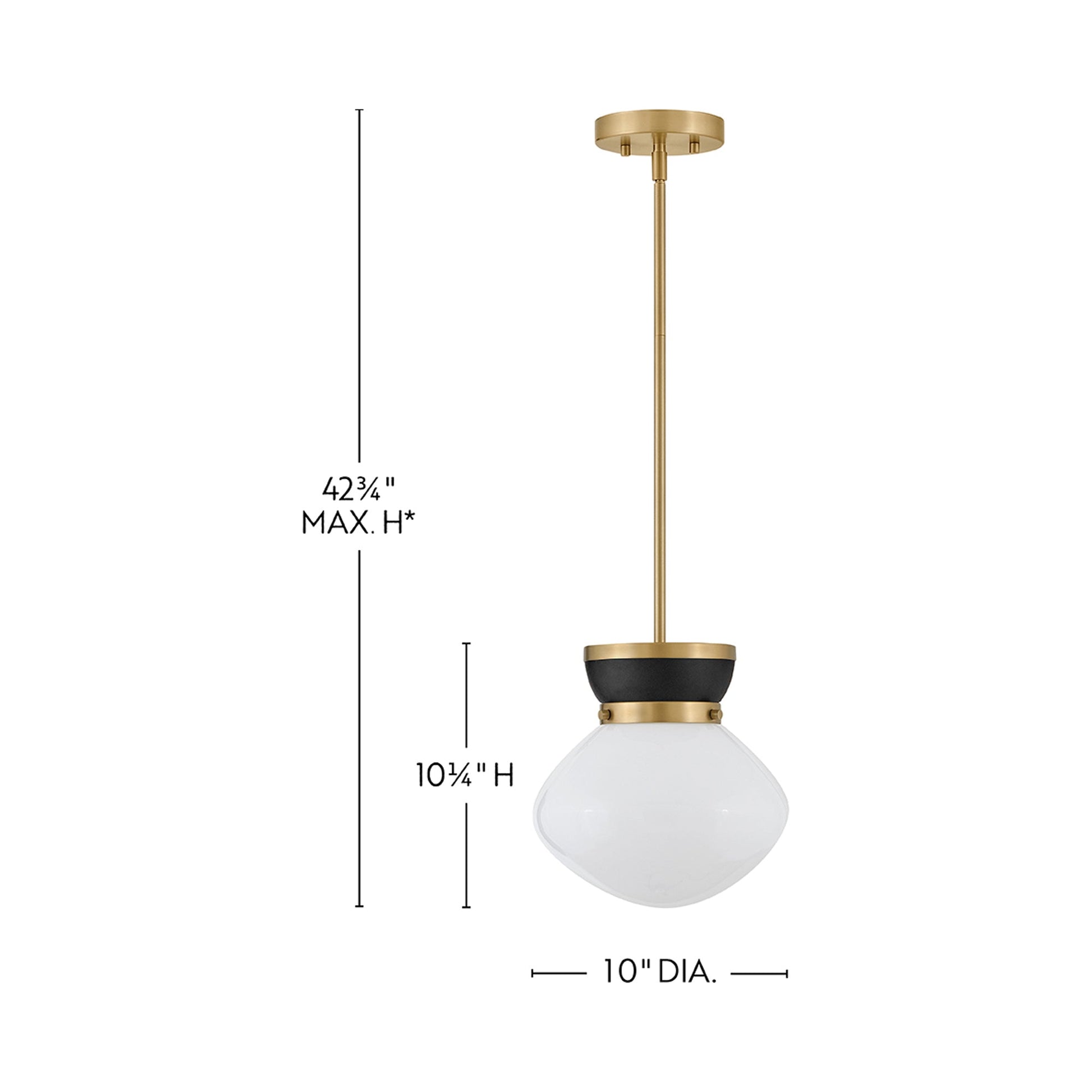 Lucy Pendant Light - line drawing.