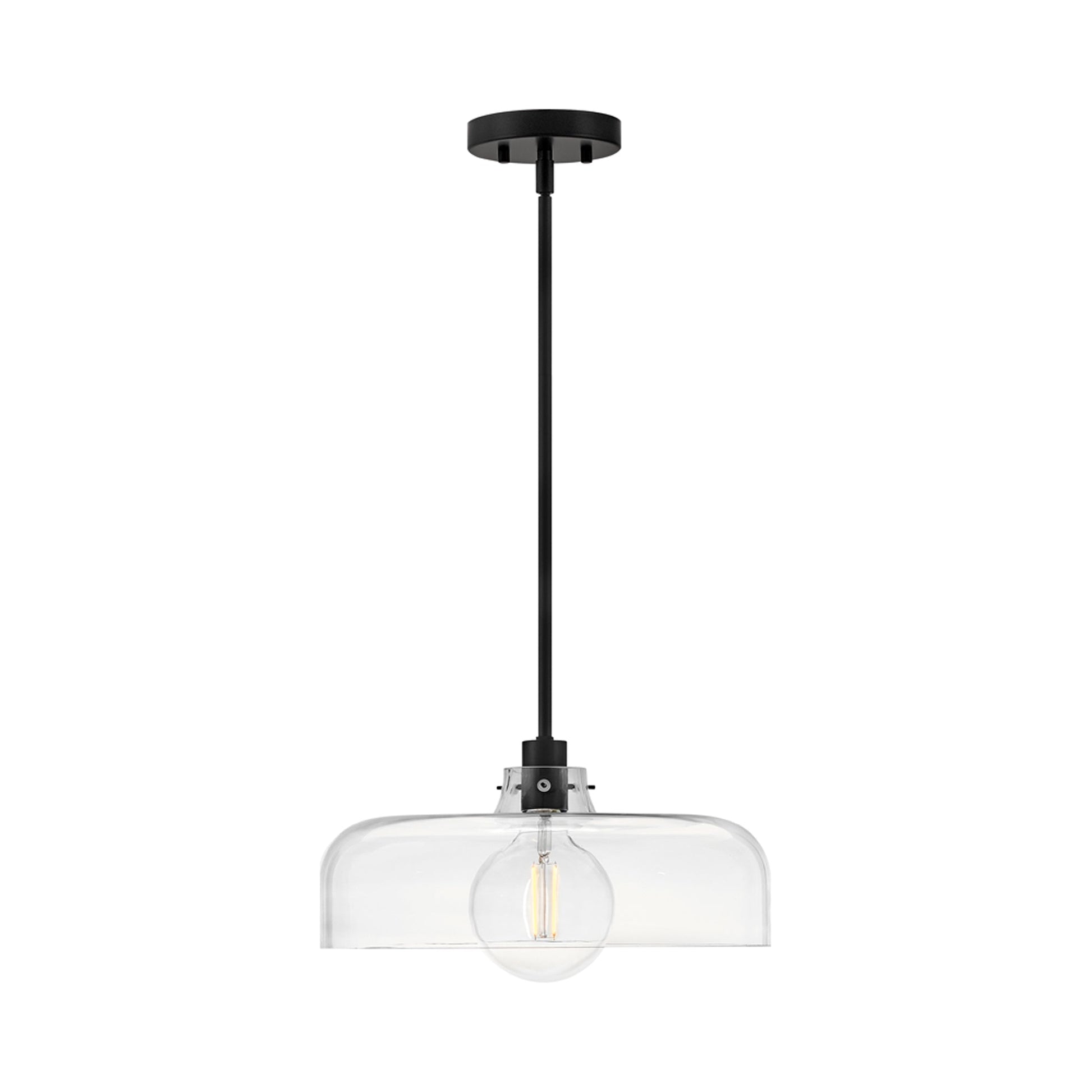 Maisie Pendant Light in Black (Clear Glass).