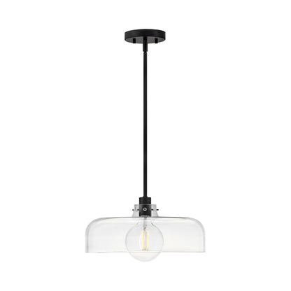 Maisie Pendant Light in Black (Clear Glass).