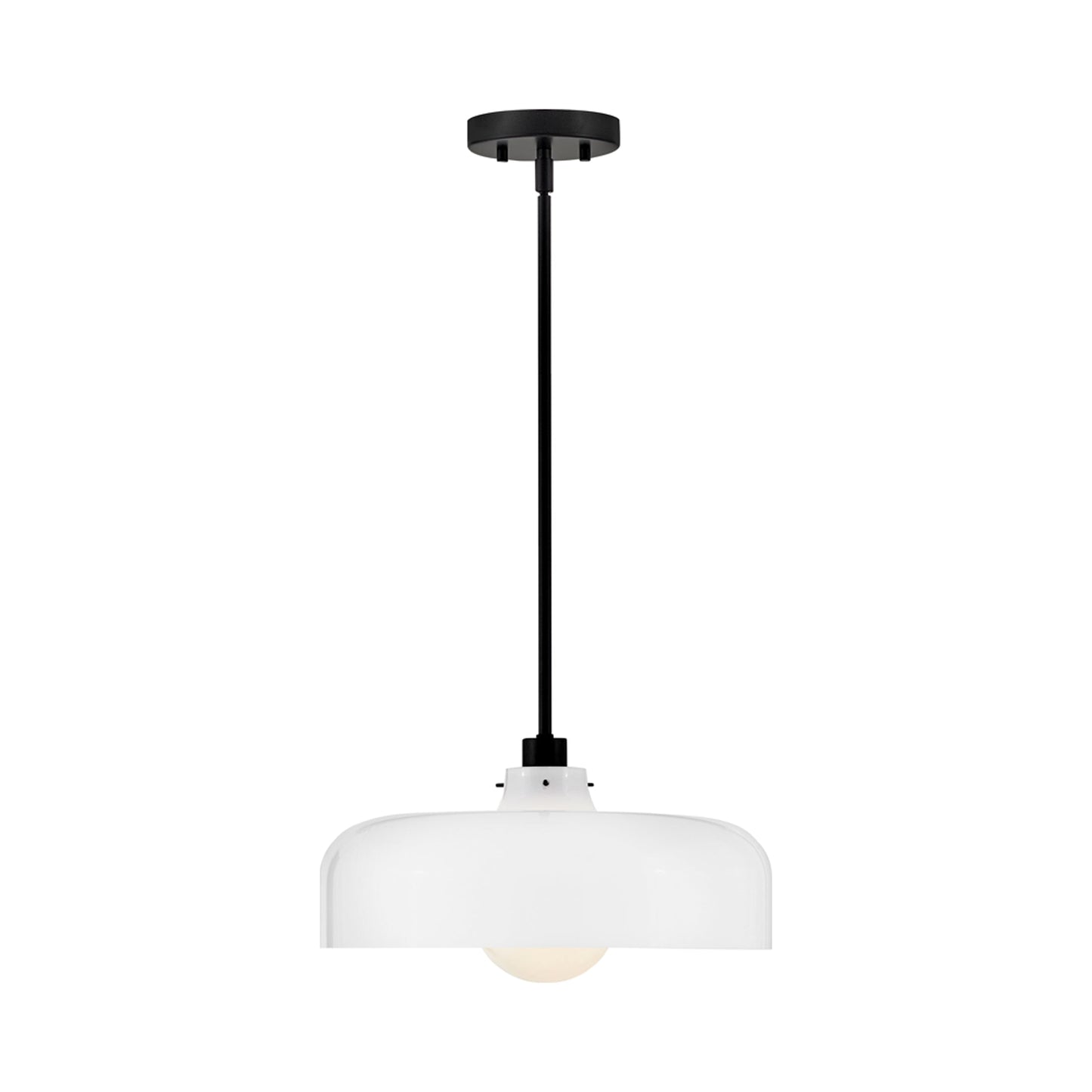 Maisie Pendant Light in Black (White Glass).