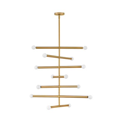 Millie Chandelier in Lacquered Brass.
