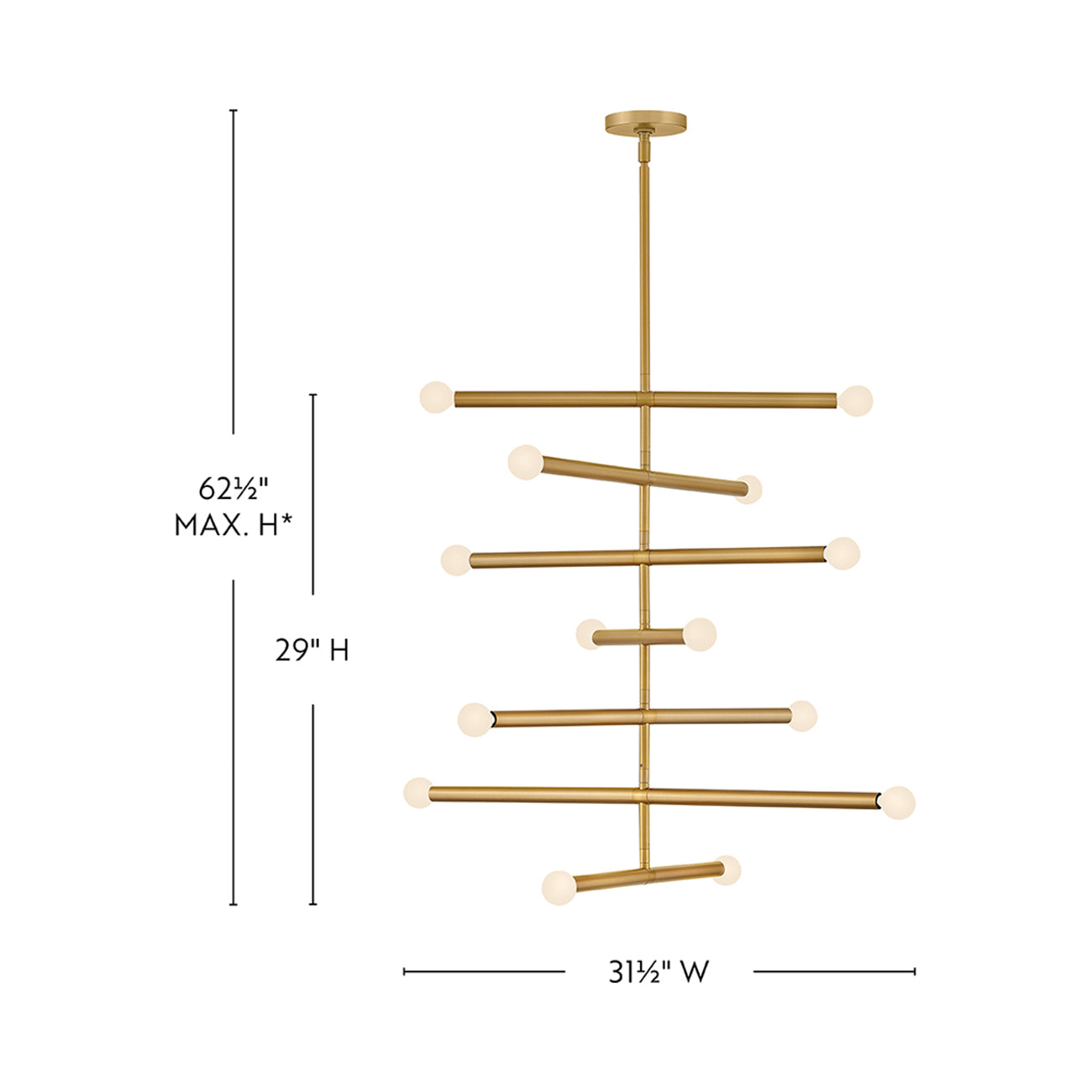 Millie Chandelier - line drawing.