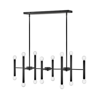 Millie Linear Chandelier in Black.
