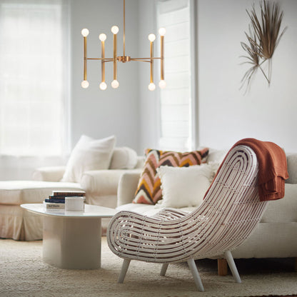 Millie Linear Chandelier in living room.