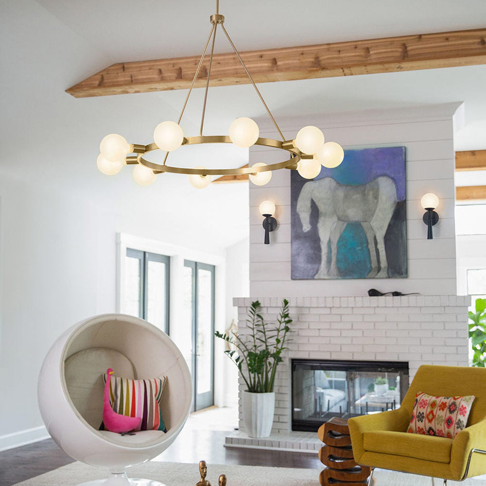 Orla Chandelier in living room.