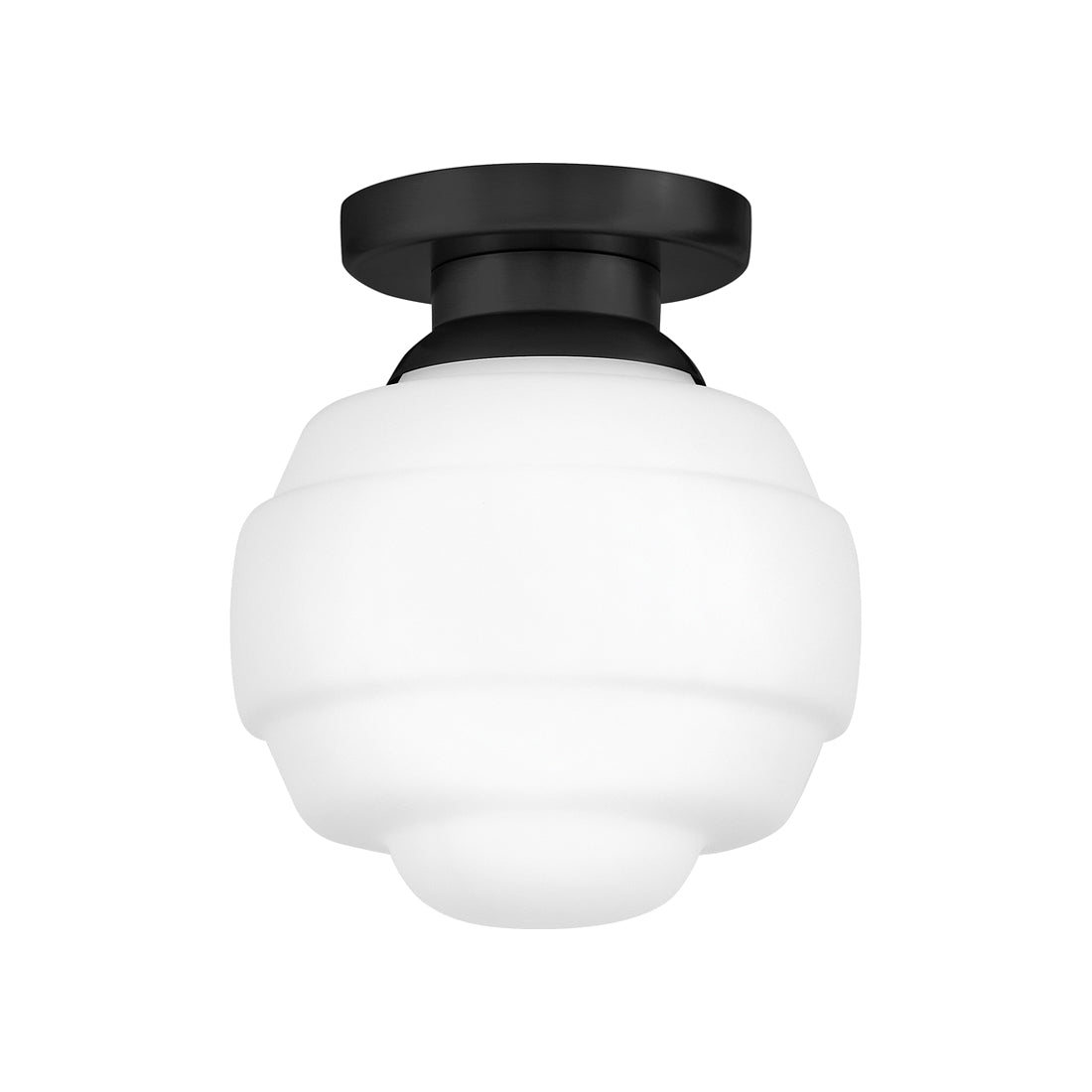 Penny Flush Mount Ceiling Light in Black (9-Inch).