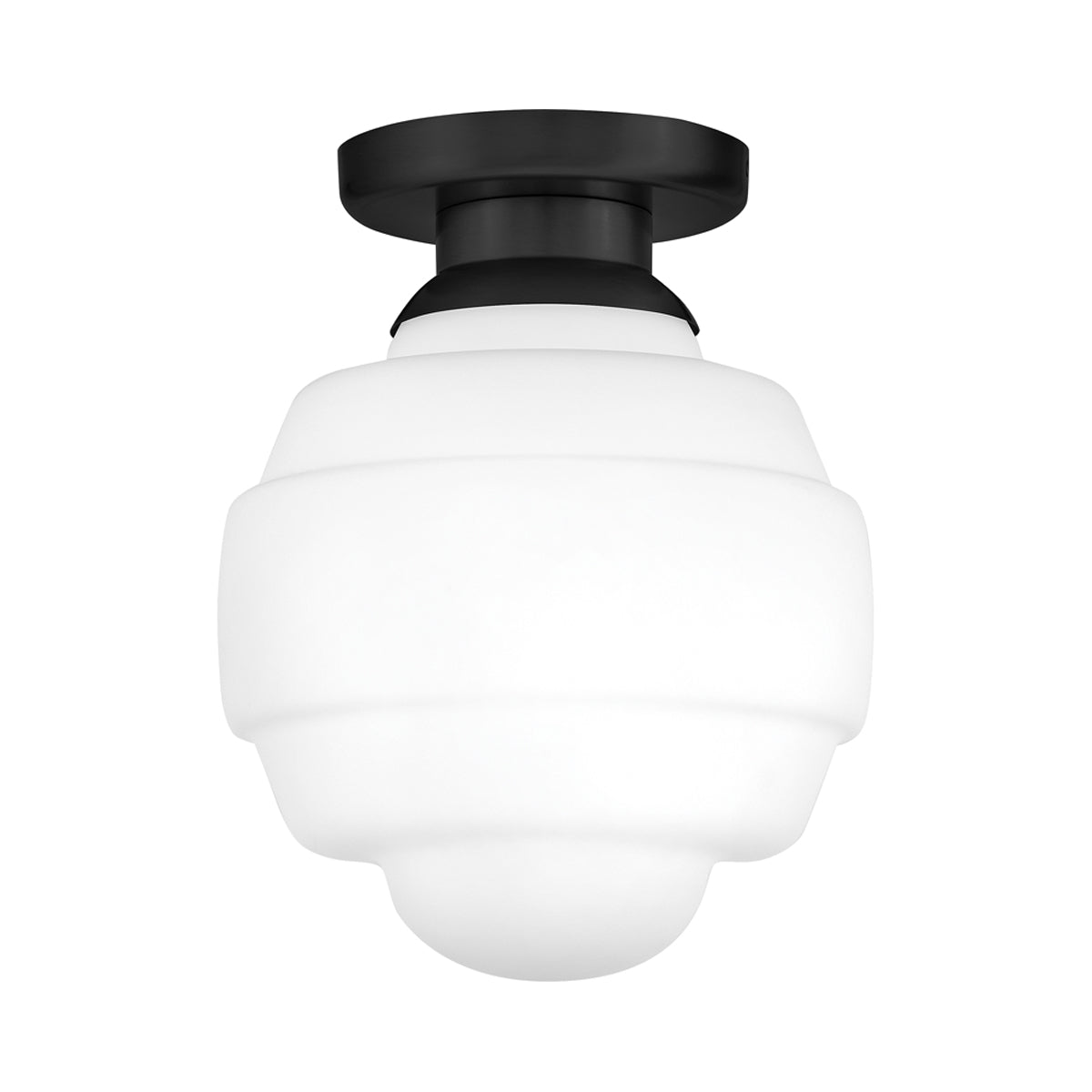 Penny Flush Mount Ceiling Light in Black (12-Inch).