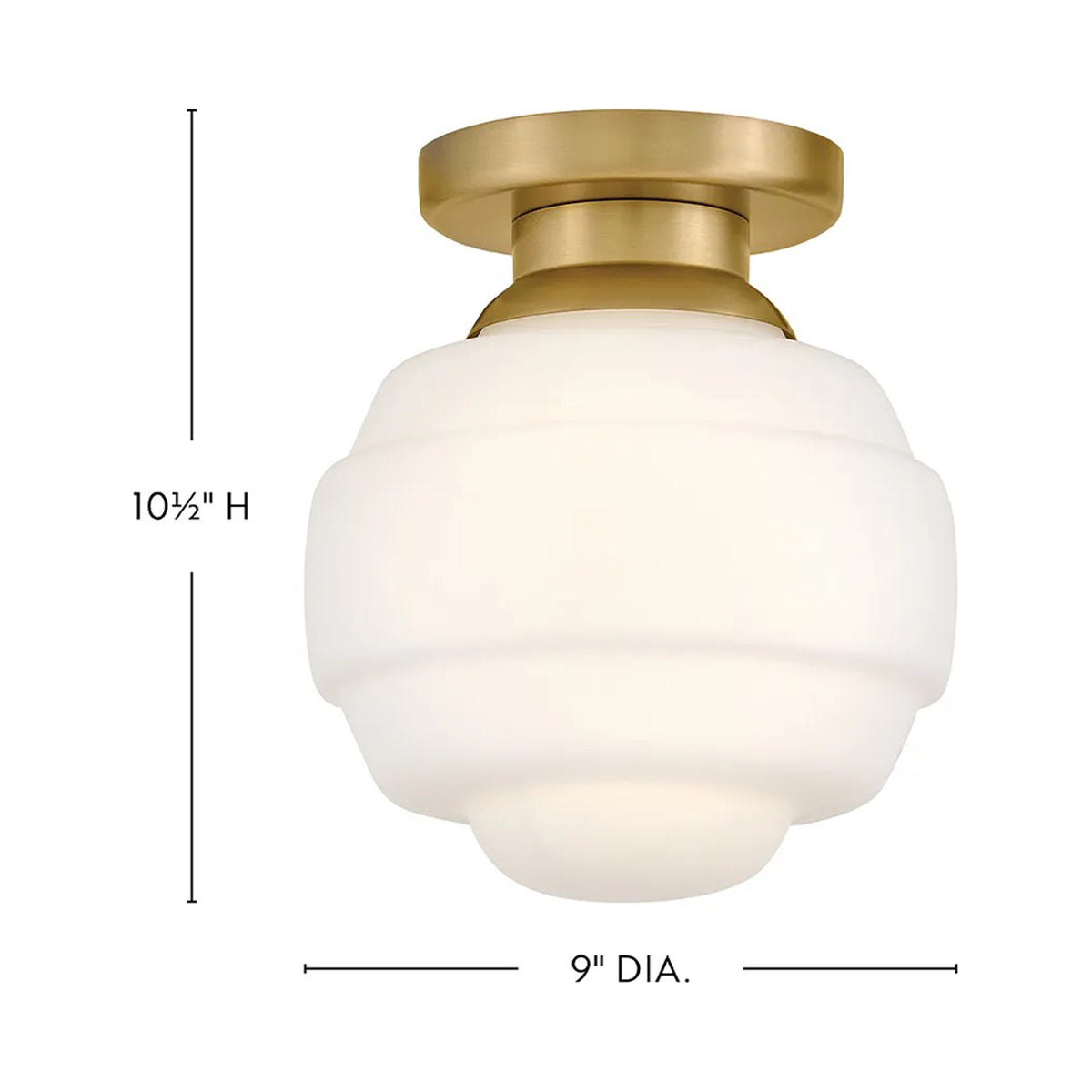 Penny Flush Mount Ceiling Light - line drawing.