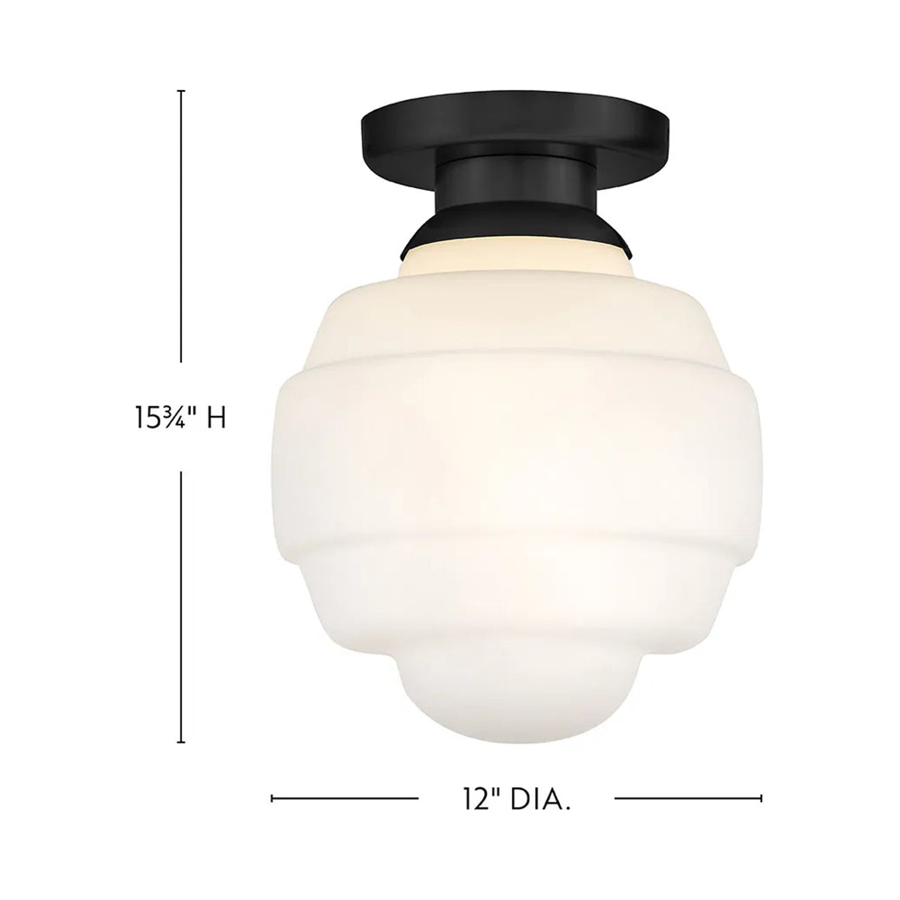 Penny Flush Mount Ceiling Light - line drawing.