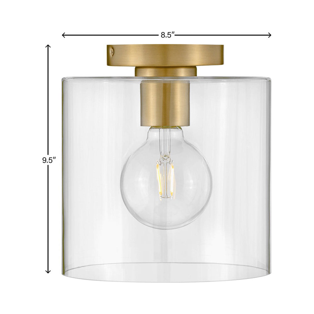 Pippa Round Flush Mount Ceiling Light - line drawing.