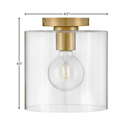 Pippa Round Flush Mount Ceiling Light - line drawing.